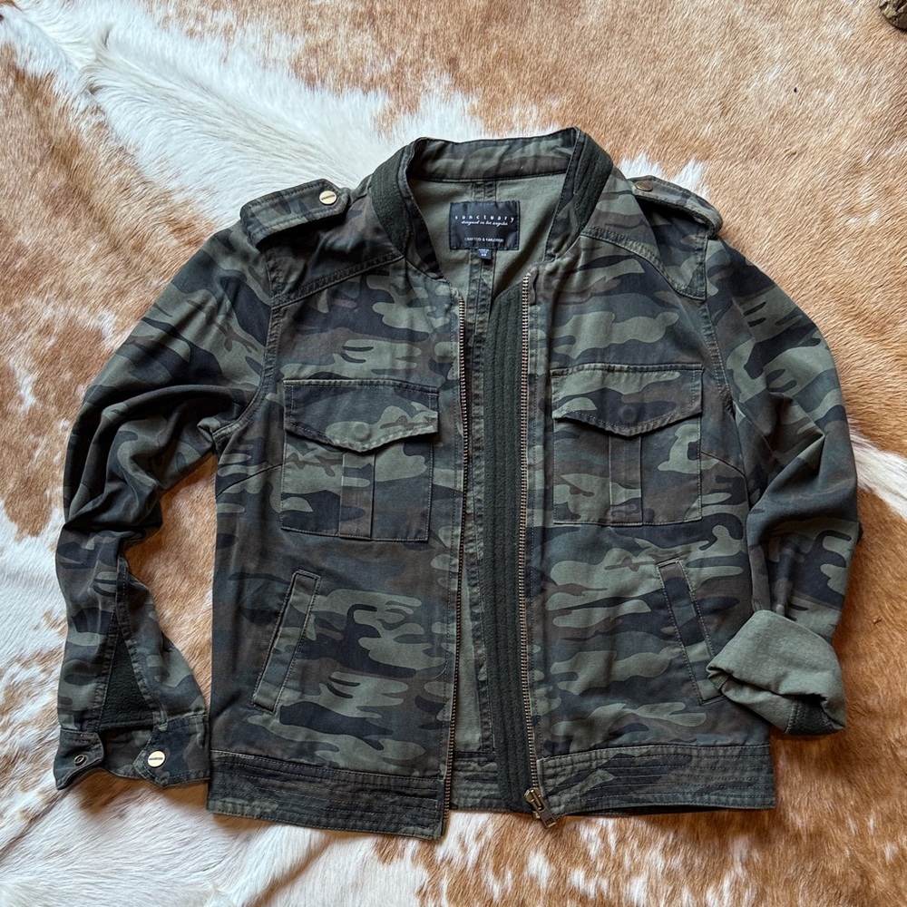 Sanctuary Green Camouflage Field Jacket